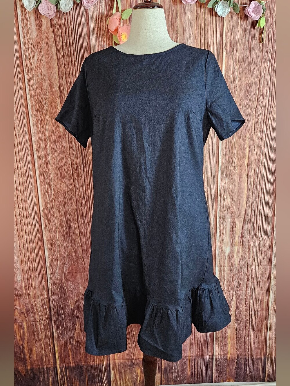 NWT Agnes Orinda Stretch Denim Ruffle Mini Dress Plus Size 1X